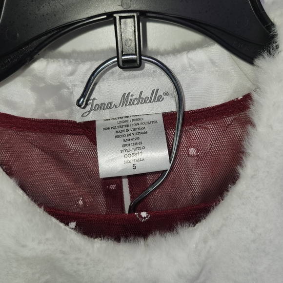 Jona Michelle Red Sparkly Dress with "fur" Shrug - Picture 2 of 5